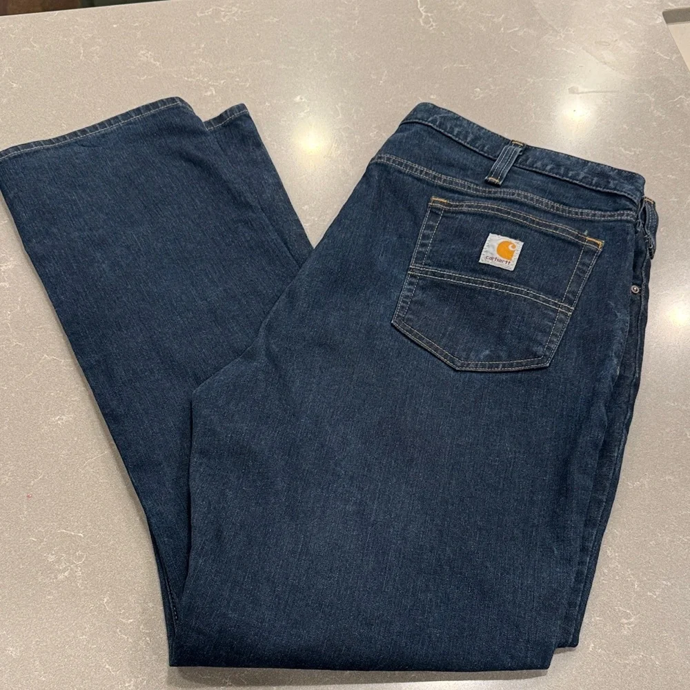 42x34 Carhartt Men’s Dark Blue Straight-Leg Jeans